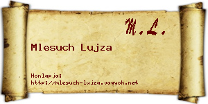 Mlesuch Lujza névjegykártya